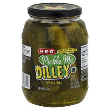 H-E-B Pickle Me Dilley Whole Dill Pickles, 32 oz