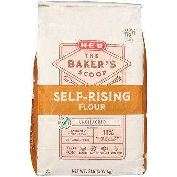 H-E-B The Baker's Scoop Unbleached Self-Rising Flour, 5 lbs