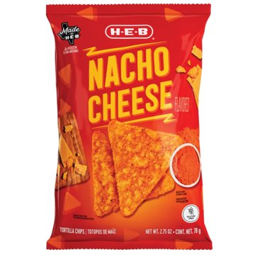 H-E-B Nacho Cheese-Flavored Tortilla Chips, 2.75 oz