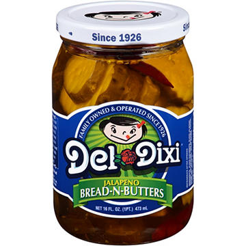 Del-Dixi Jalapeno Bread-N-Butters, 16 oz