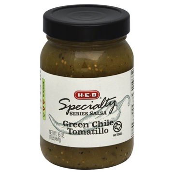 H-E-B Specialty Series Medium Salsa - Green Chile Tomatillo, 16 oz