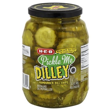 H-E-B Pickle Me Dilley Hamburger Dill Chips, 32 oz