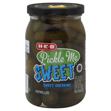 H-E-B Pickle Me Sweet Gherkins Pickles, 16 oz