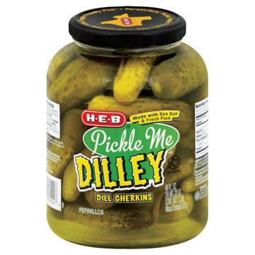H-E-B Pickle Me Dilley Dill Gherkins Pickles, 46 oz