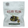Sicilian Village Marinated Green and Black Olives, 1.7 oz