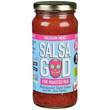 Salsa God Medium Heat Fire Roasted Red Restaurant Style Salsa, 16 oz