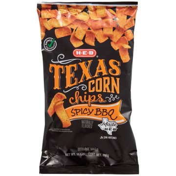 H-E-B Texas Corn Chips - Spicy BBQ, 10.5 oz
