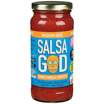 Salsa God Medium Smoky Garlic Chipotle Restaurant Style Salsa, 16 oz
