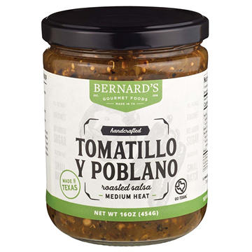 Bernard's Gourmet Foods Tomatillo Y Poblano Roasted Salsa, 16 oz
