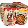 H-E-B Texas Style Chili - No Beans - Value Pack, 4 pk