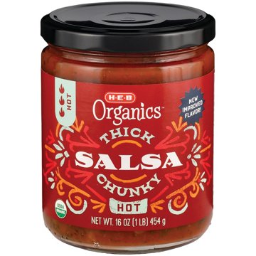 H-E-B Organics Thick N' Chunky Salsa - Hot, 16 oz