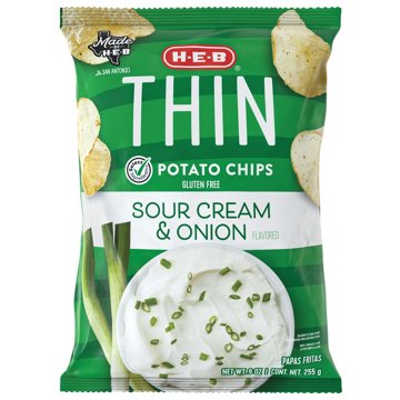 H-E-B Thin Potato Chips – Sour Cream & Onion, 9 oz