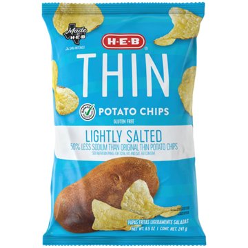 H-E-B Thin Potato Chips - Lightly Salted, 9 oz