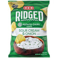 H-E-B Ridged Potato Chips – Sour Cream & Onion, 9 oz