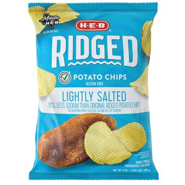 H-E-B Ridged Potato Chips - Lightly Salted, 9 oz