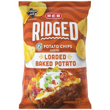 H-E-B Ridged Potato Chips – Loaded Baked Potato, 9 oz
