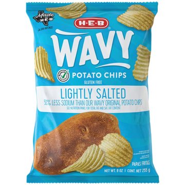 H-E-B Wavy Potato Chips - Lightly Salted, 9 oz