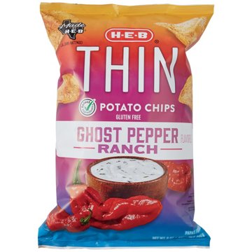 H-E-B Thin Potato Chips - Ghost Pepper Ranch, 9 oz
