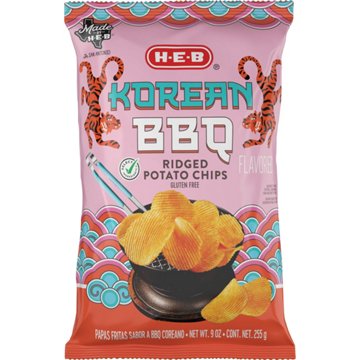 H-E-B Ridged Potato Chips - Korean BBQ, 9 oz
