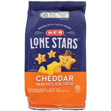 H-E-B Cheddar Lone Stars Baked Snack Crackers, 6.6 oz