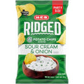 H-E-B Ridged Potato Chips - Sour Cream & Onion, Party Size, 14 oz