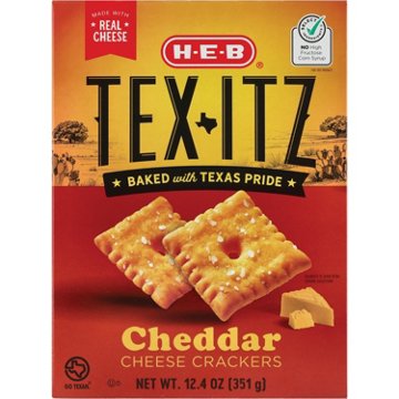 H-E-B Tex-Itz Cheddar Crackers, 12.4 oz